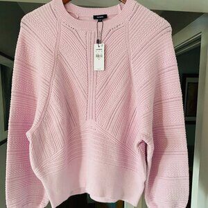 Express Open Stitch Raglan Sleeve Sweater, Pink, Women's M